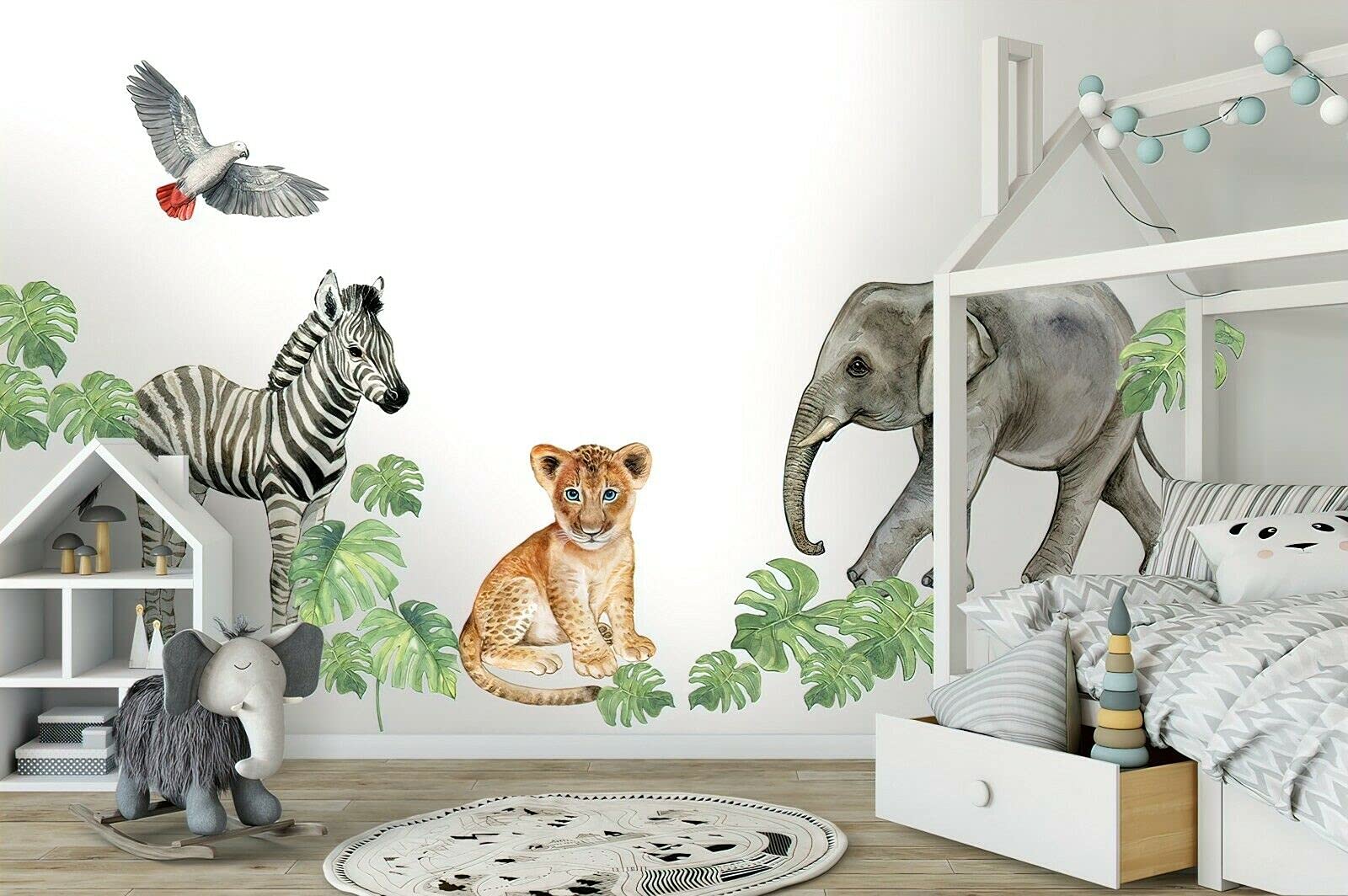 Safari Big Wall Decal Set Kids Removeable for Children's Bedroom Nursery Novelty Stickers