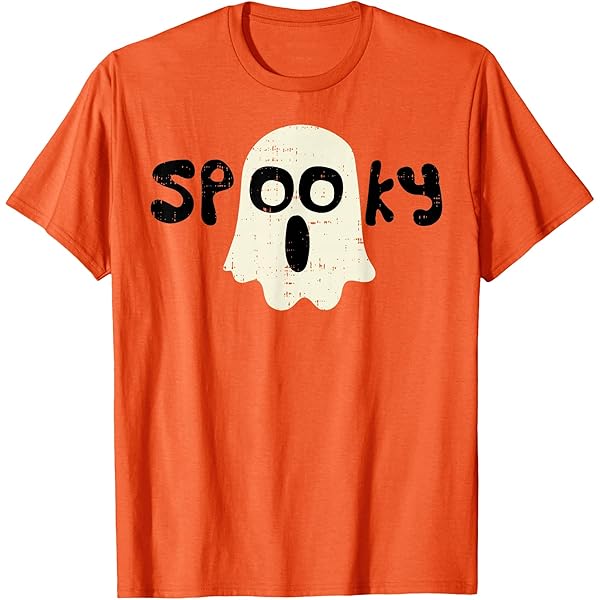 T-shirt Halloween Orange Effrayant - Cadeau Déguisement Fête, Motif Zombie Et Citrouille