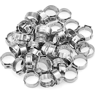 Set Of 3 Double Ear Clips 13-15mm O-Clamp, Zinc Plated Steel - View #7