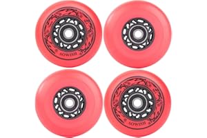 AOWISH Inline Skate Wheels Outdoor Asphalt Formula Aggressive Roller Blades Wheels 90a Roller Hockey Replacement Wheels with Bearings ABEC-9 and Floating Spacers, 4-Pack