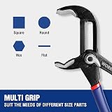WORKPRO Water Pump Pliers 40/52mm Wide Jaw 200mm 250mm 2-Piece Set view 5