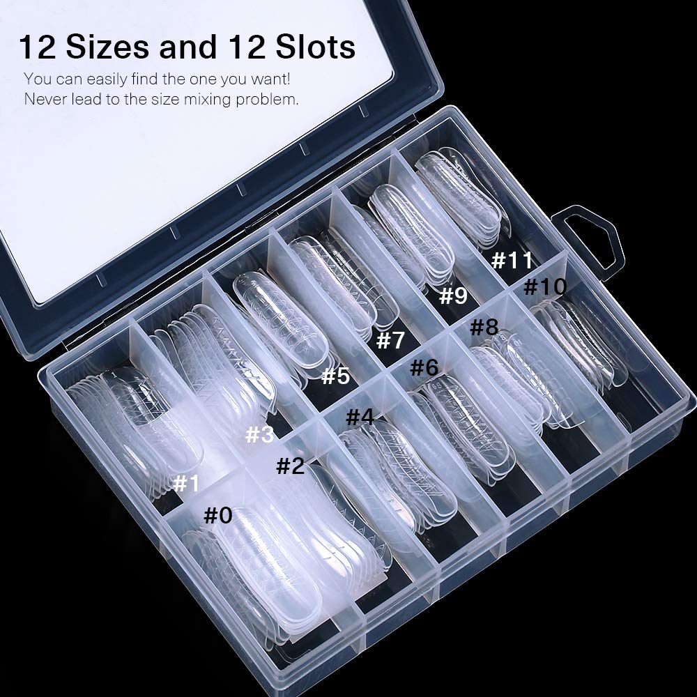 Modelones 120pcs Coffin Nails Clear Ballerina Nail Tips Full Cover Dual Nail Form : Beauty