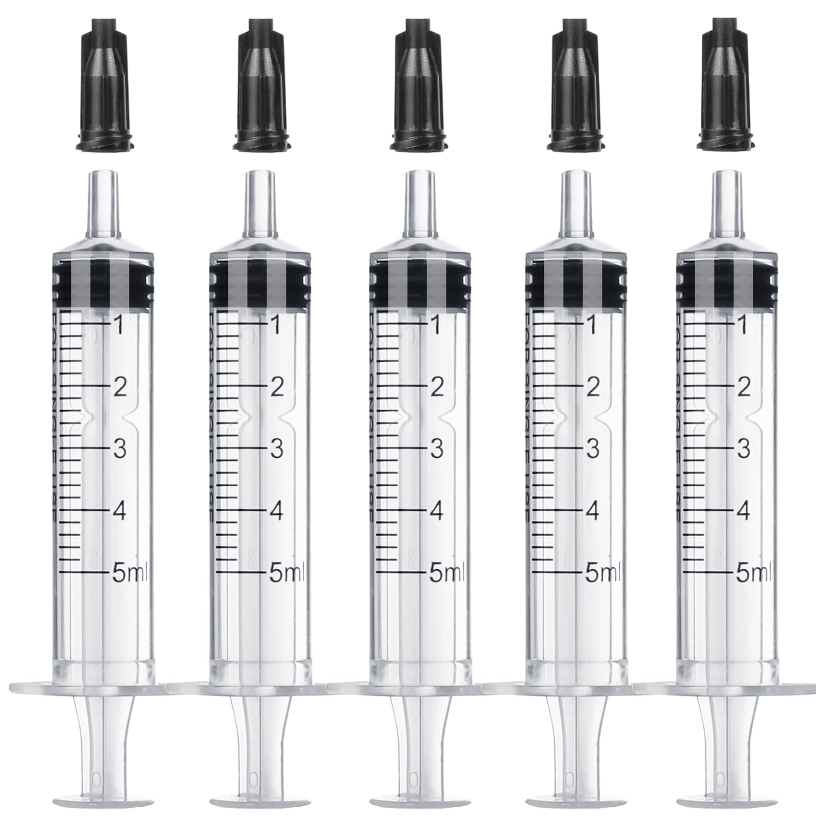 Photo 1 of 5ml Plastic Syringe Without Needle for Liquid - Measuring Syringes with Caps , Separate Packaging , Pet Medicine Small Syringe for Cats and Dog - 5 ml 5Pack