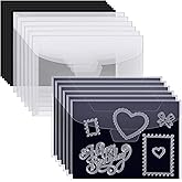 150 Pcs Stamp and Die Storage Bag Bulk and Rubber Magnetic Sheets Clear Pockets Stamp Stencil Envelope Case 5 x 7 Magnetic Sheets Dies Storage for Card Making, Die Cutting, DIY Scrapbooking