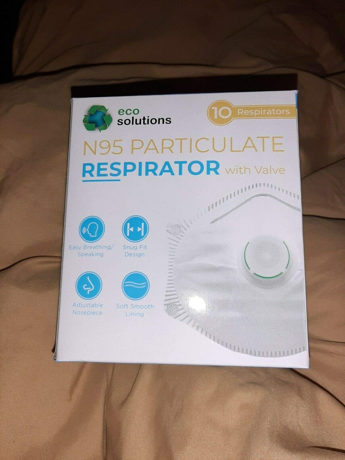Eco Solutions N95 Particulate Respirator Mask Exhalation Valve 10 masks Prepper