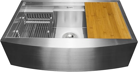 Akdy Apron Farmhouse Handmade Stainless Steel Kitchen Sink