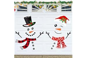 CHAMBOM Christmas Garage Door Decorations Magnets - 28PCS Xmas Garage Door Magnets Christmas Snowman Door Decor for Refrigerator Car Magnet Stickers Fridge Kitchen Home Christmas Party Indoor Outdoor