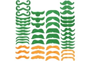 UMEELR St. Patrick's Day Self Adhesive Fake Green Mustaches Beard Costume Accessory for St Patrick's Day Party Supplies, 48pcs