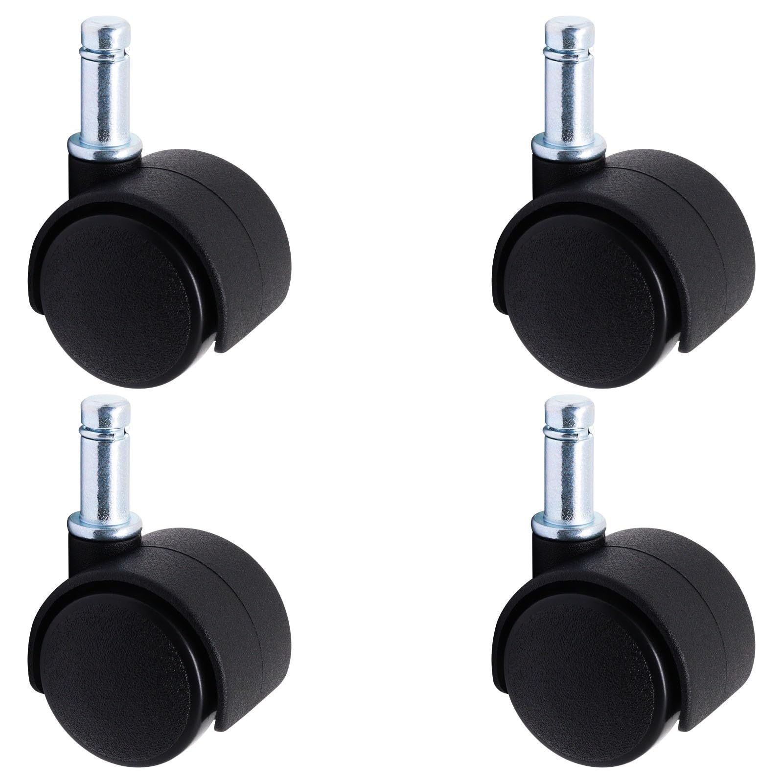 Photo 1 of SWZHAI Plastic Casters Set of 4, M8 Circlip Stem Caster Wheels 1 inch, Black Nylon Swivel Caster Wheels Replacement for Furniture, Office Chair, Table, Cabinet, Shelf