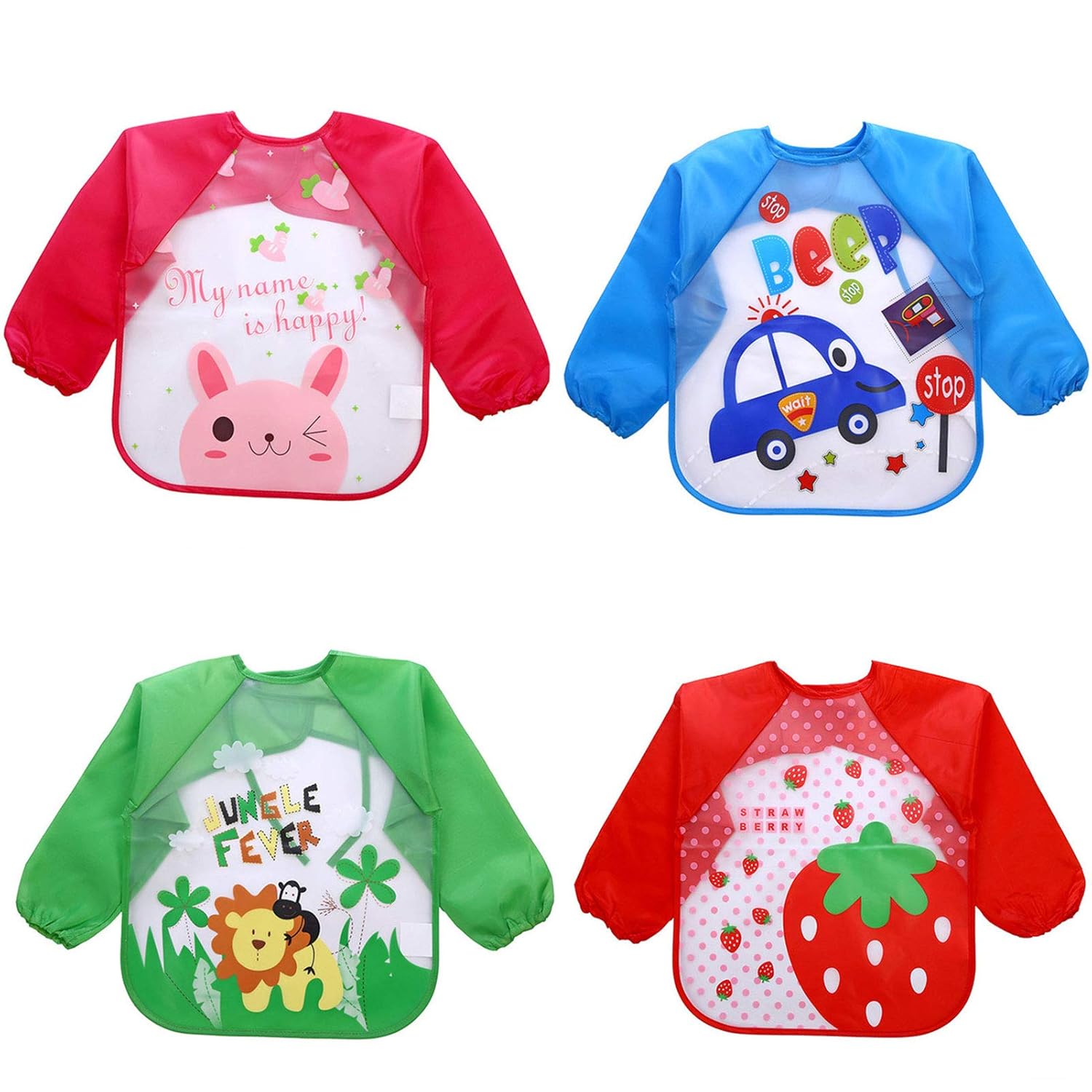 J.Børn Baby Lätzchen Mit Langen Ärmeln - Wasserdichte Fütterlätzchen Für Essen & Malen Ab 6 Monaten