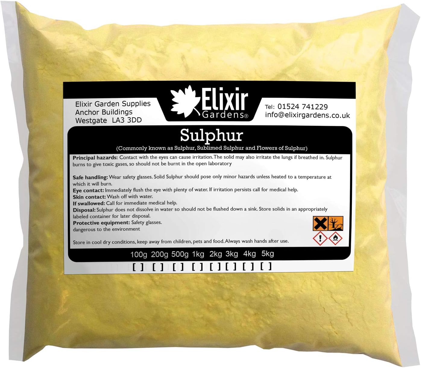 Elixir Gardens ® Flowers of Sulphur Powder 200g (Yellow Sulphur Powder