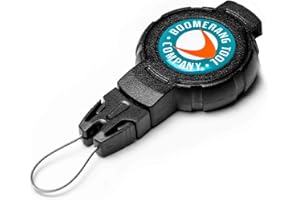 T-REIGN Medium Retractable Gear Tether, Hook and Loop Strap, Kevlar Cord, Polycarbonate Case, Universal Attachment