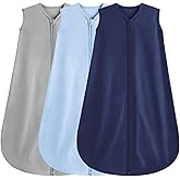 BSTOPPT 3 Pack Baby Sleep Sack 6-12 Months 100% Rayon Cotton Baby Sleeping Bag 2-Way Zipper Toddler Wearable Blankets,Comfy Stretchy TOG 0.3(Medium)