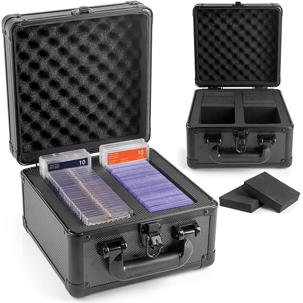Waterproof Graded Card Storage Box EZ Travel Suitcase W/ Rolling Wheels  Slab Case Compatible with 100+ Card Slabs, the Sports Trading Card Case  Fits PSA, CSG, BGS, SGC (NEW IMPROVED MODEL) :