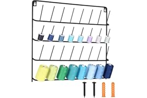 HAITRAL HAITARL 32-Spool Thread Holder, Wall-Mounted Metal Sewing Thread Rack with Hanging Tools, Metal Rack for Organize Sewing Thread, Embroidery-Suitable for Large Thread