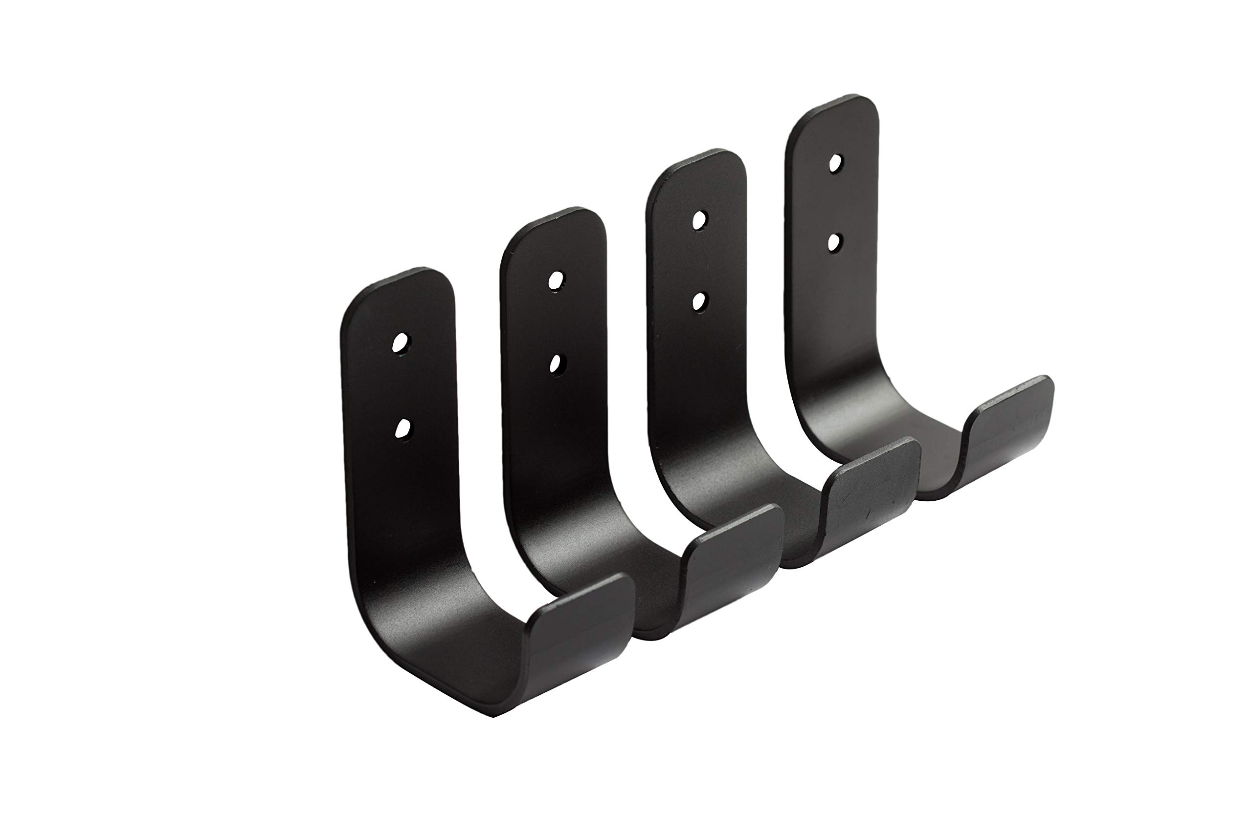 Worthy Tools Heavy Duty Aluminum Wall Mount Garage Hooks for Storage, Pegboard Tools Hanger | DIY Utility Gym, Lorry, Service Van, Work, Home Organization | 4-Pack J Hook Set, with Installation Kits