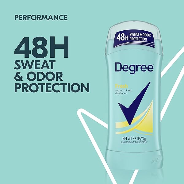 DEGREE ANTIPERSPIRANT DEODORANT FRESH ENERGY PACK OF 6 48-HOUR SWEAT AND ODOR PROTECTION ANTIPERSPIRANT FOR WOMEN 2.6 OZ