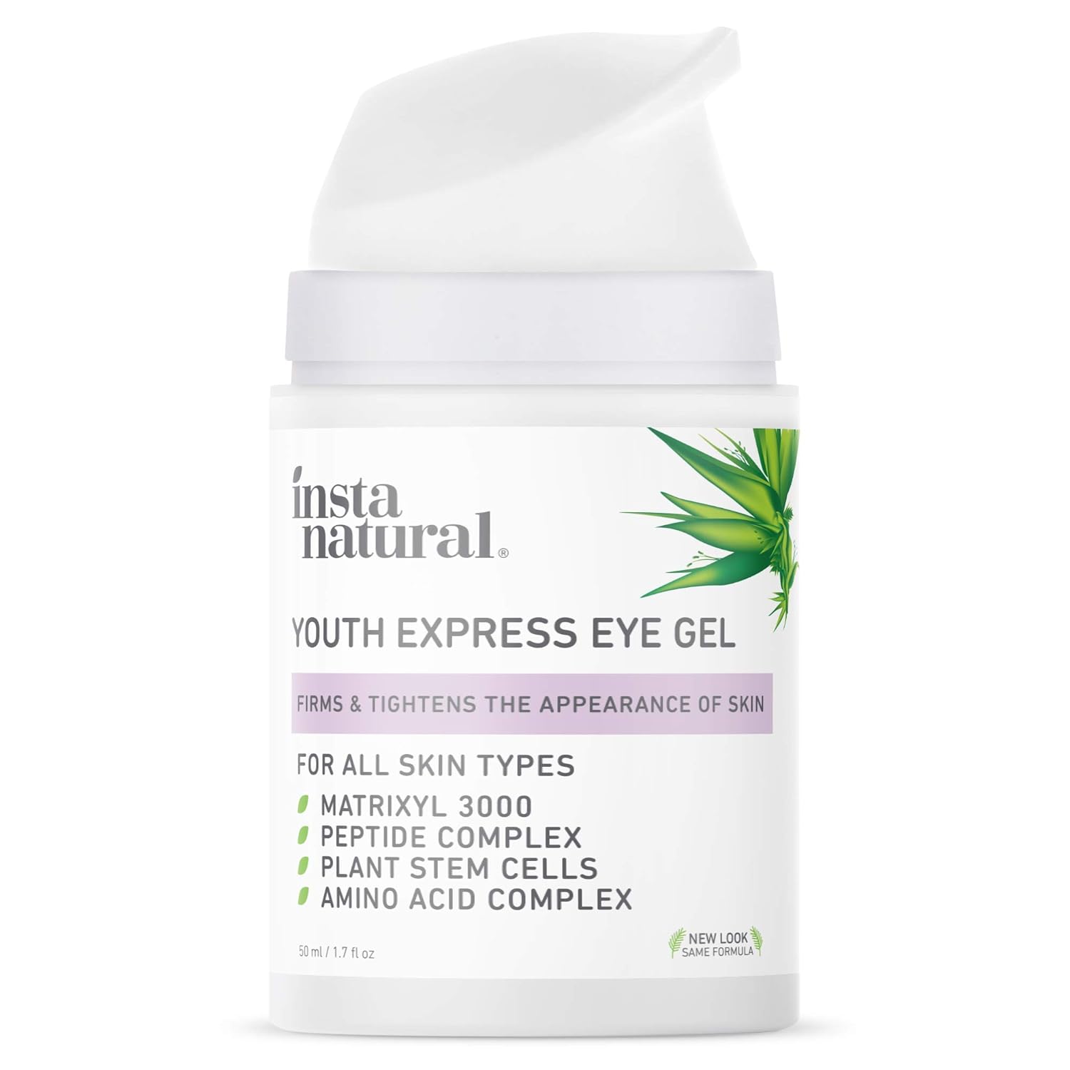 InstaNatural Eye Gel Cream - Wrinkle, Dark Circle, Fine Line, Puffiness, Redness Reducer - Anti Aging Blend for Men & Women with Hyaluronic Acid - Fight Bags & Lift Skin Under Eyes - 1.7 oz: Beauty