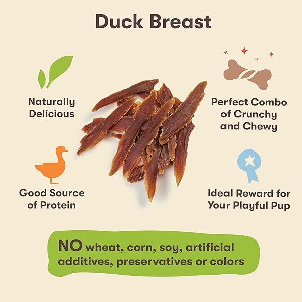 PET ‘N SHAPE DUCK BREAST JERKY DOG TREATS – 16 OUNCE