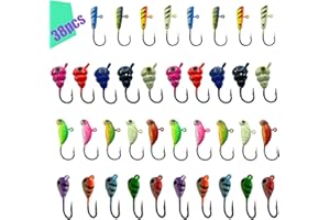 JIATAI FISHING 24Pcs Ice Fishing Jigs for Panfish Crappie Sunfish Walleye Ice Fishing Jig Box Gear Accessories Ice Fishing Tackle Box Set