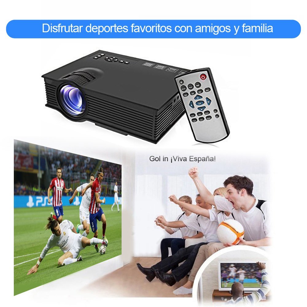 Mini Proyector LED de Quarice UC40+ [HDMI Cable Soporta 1080P ...