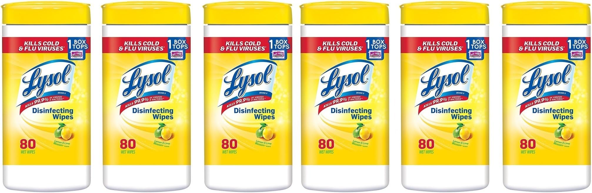 Lysol Disinfecting Wipes Value BxYWSj Pack, Lemon & Lime Blossom, 2Pack (240 Wipes)