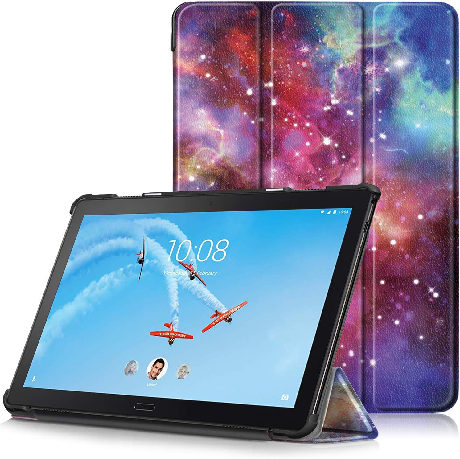 TTVie Case for Lenovo Tab P10, Ultra Slim Lightweight Smart Shell Stand Cover with Auto Wake/Sleep Function for Lenovo Tab P10 10.1" Full HD IPS Display Tablet 2018 Release, Milky Way