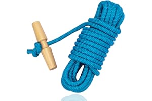 GJK PR-20 Tree Pruner Rope Replacement for Fiskars& Jameson Big Mouth Pole Saw & Tree Pruners, 20 Feet Handle Pruners Pole Saw Diameter Rope with Wooden Handle, Blue