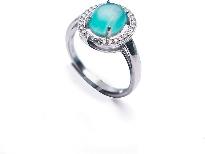Amazon Com Sterling Silver Rings Natural Amazonite Crystal Gemstone Ring Size Adjuster Jewelry