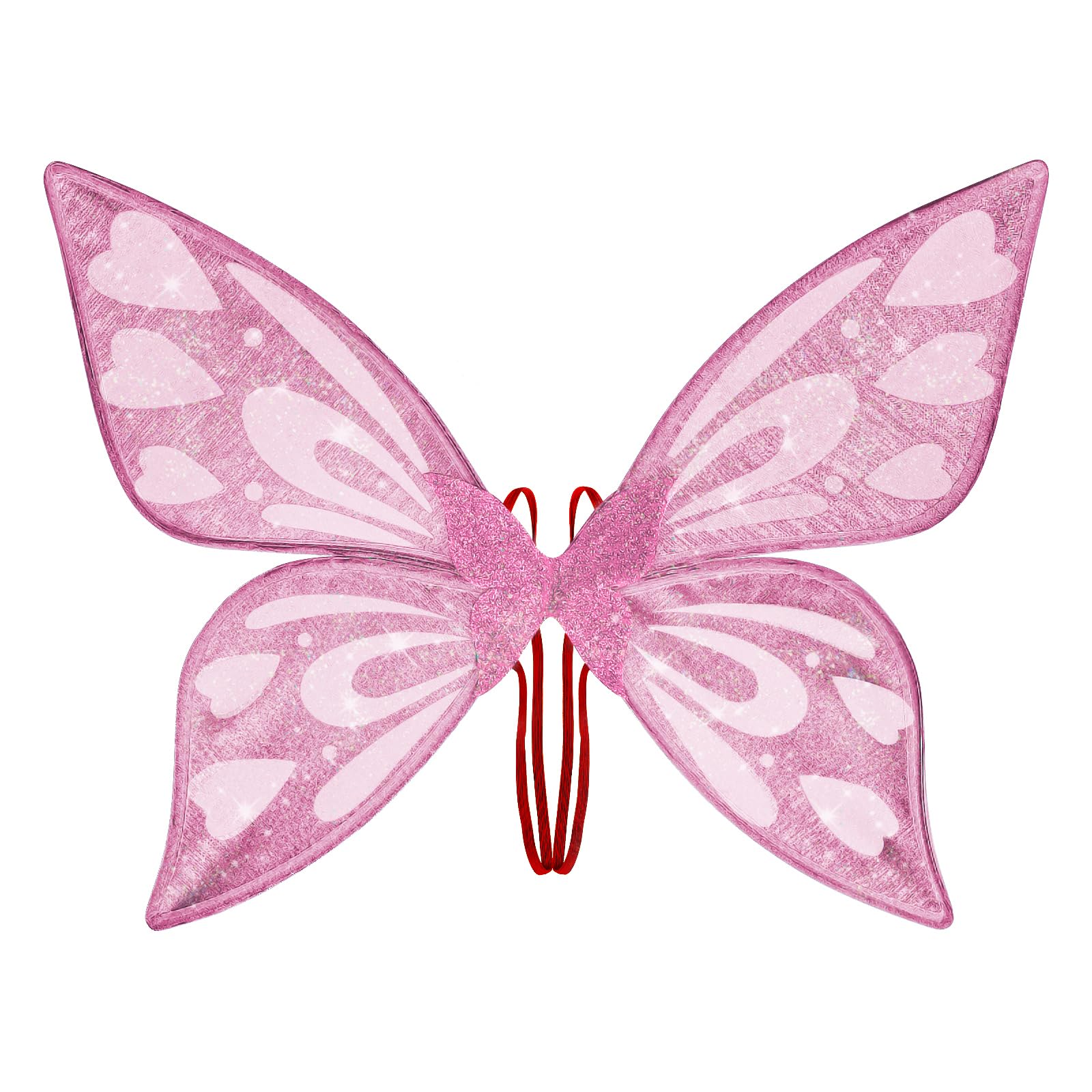 Vibbang Butterfly Fairy Wings for Adult, Butterfly Wings for Women Girls, Sparkle Angel Wings Dress Up Party Favor, Fairy Princess Wings, Halloween Christmas Fairy Costume Fancy Dress (Pink)