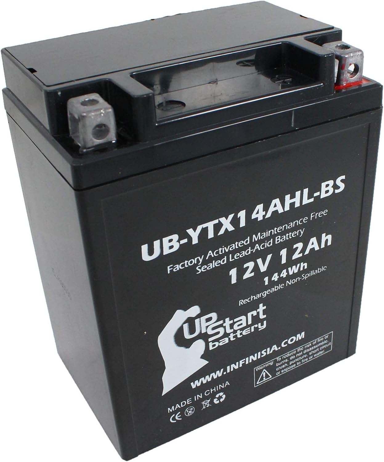UB-YTX14AHL-BS Battery Replacement for 1999 Arctic Cat Tiger Shark 640 CC Personal Watercraft - Factory Activated, Maintenance Free, Motorcycle Battery - 12V, 12AH, UpStart Battery Brand