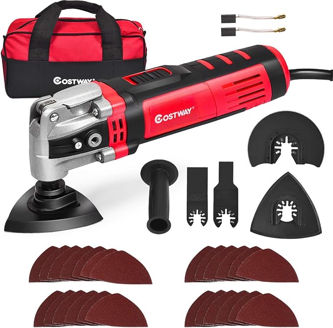 COSTWAY Oscillating Multi Tool, 6 Variable Speeds Oscillating Tool Kit