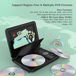 POFOTO 9.5" Portable DVD Player for Kids and Car