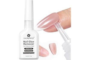 Luckyfairy Nail Glue Remover for Press on Nails, 15ml Acetone-free Nail Polish Remover, Multi-Functional Glue Remover for Nails Tips, Quick Easy Gentle Removal, Not for Gel Polish
