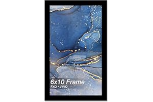 Fxojyvo 6x10 Picture Frame, Black Frame for 6 x 10 Inch Picture Poster Photo, Light Weight and High Transparent 6 by 10 Frame for Wall - 1 Pack/Black/6"x10"