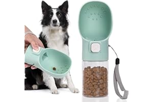 Colorday Handheld Dog Treat Dispenser Built-in Clicker & Treat Pouch, Hand Feeder for Puppy Training Walking Hiking Traveling (6.7 OZ, Green)