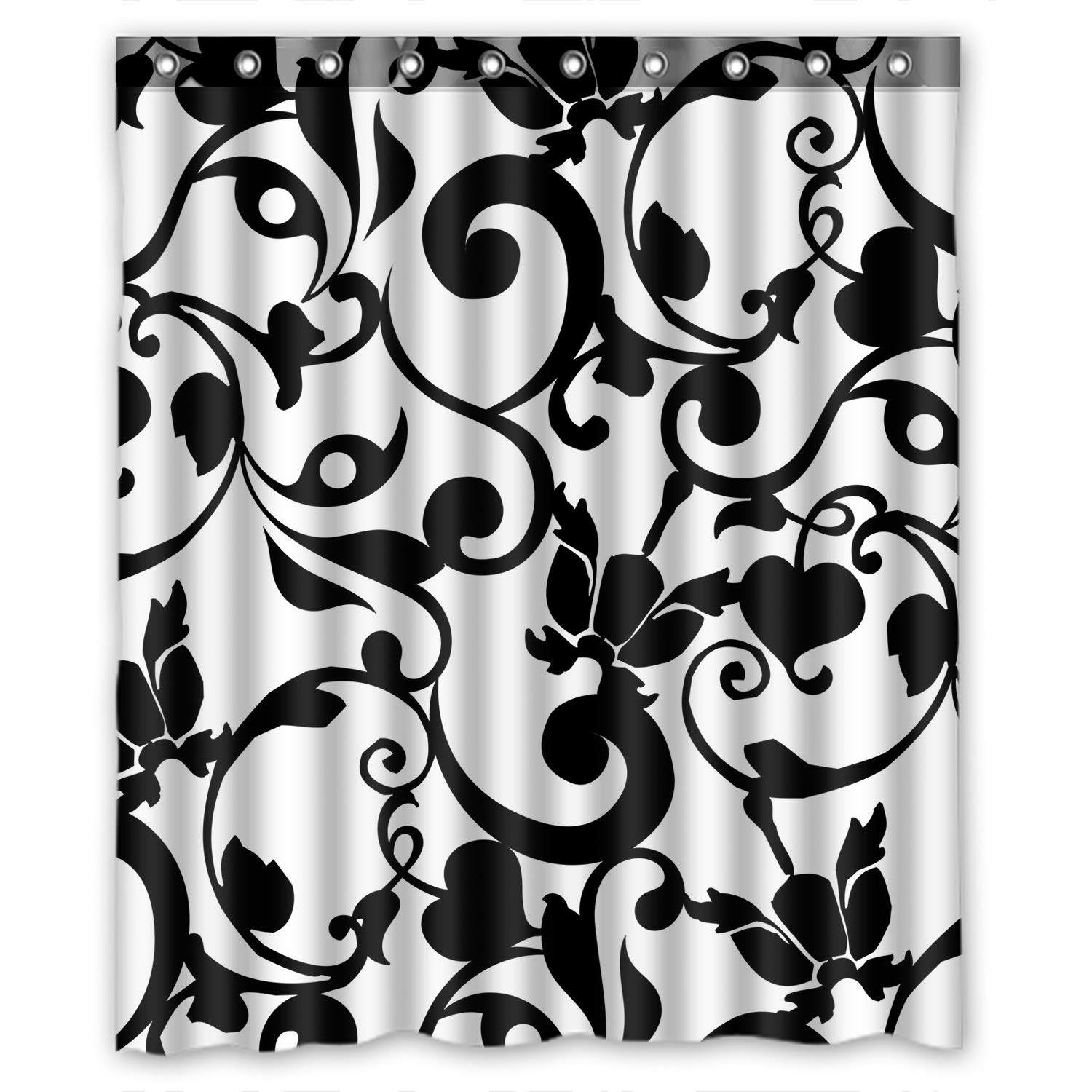 Buy Waterproof Bathroom Fabric Shower Curtain Black And White