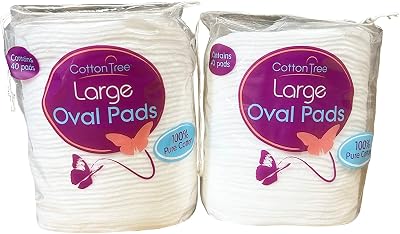 Cotton Tree Large Oval Pads 60 Pack Beauty Tools Nontoxic Cotton