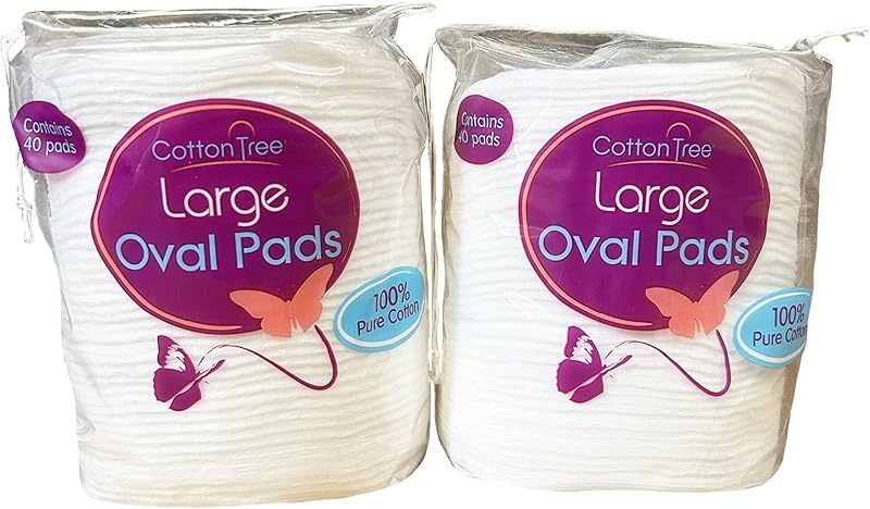 Cotton Tree Large Oval Pads 60 Pack Beauty Tools Nontoxic Cotton