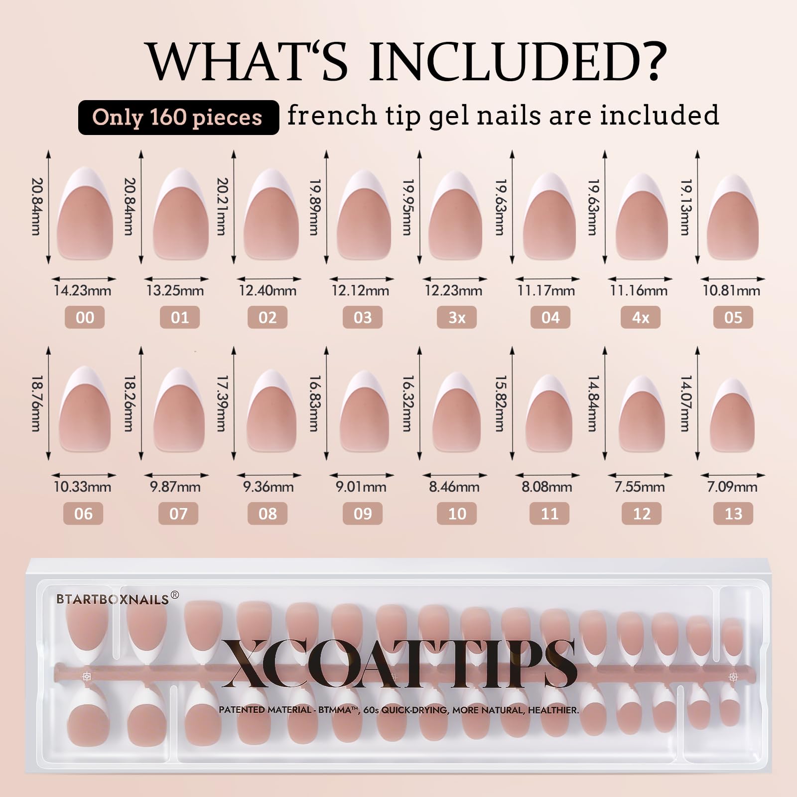 BTArtboxnails French Gel Nail Tips - French Tip Press on Nails Brown Short Almond XCOATTIPS Pre-applied Tip Primer & Base Coat, No Need to File Fake Nails for Nail Art DIY - Image 6