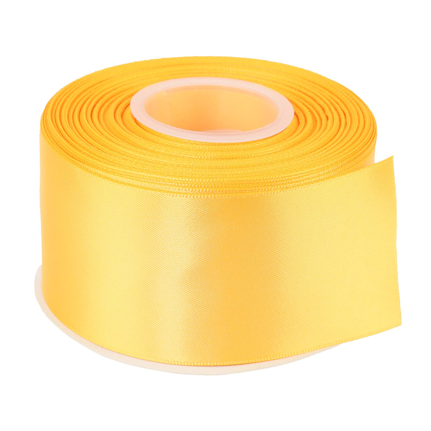 ITIsparkle 50mm Width Double Faced Satin Ribbon 22 Meters-Roll Set for Gift Wrapping Party Favor Hair Braids Baby Shower Decoration Craft Supplies, Yellow Gold