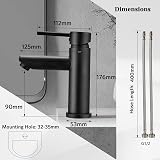 Peppermint Black Matte Bathroom Basin Mixer Tap Single Lever Faucet view 7