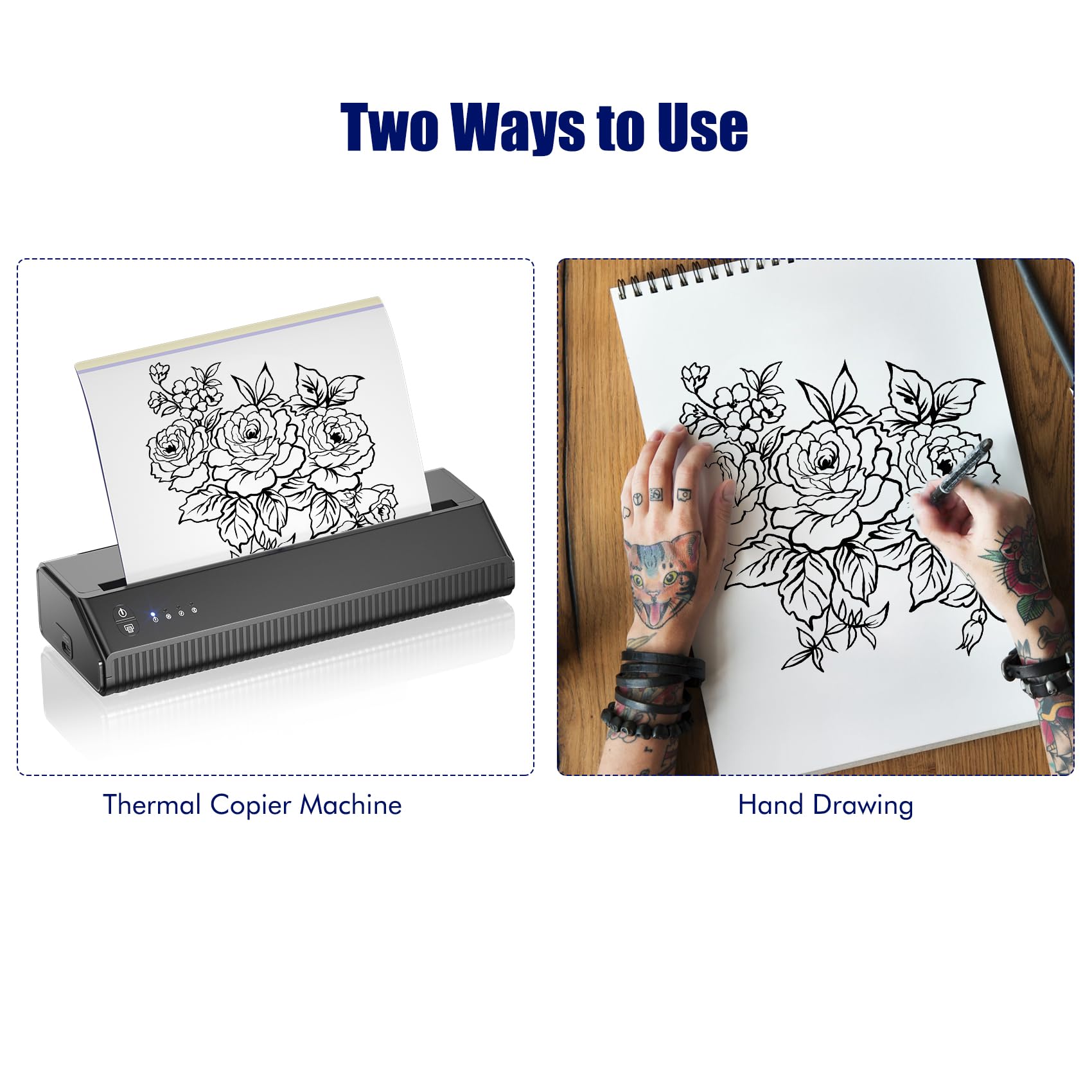 Tattoo Transfer Paper, 50 Sheets Tattoo Stencil Paper, Stencil Paper for Tattooing - A4 Size, 4 Layers Thermal Transfer Paper DIY Tattoo (50PCS)
