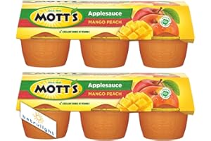 Motts Fruit Snacks on the Go| Applesauce Mango Peach Tasty bite Apple sauce Snacks |Made From Apples & Mango - Gluten Free Snacks for Kids & Adults| Nut & Dairy Free - Vegan Snacks Keto Friendly| Bundled with BETRULIGHT Fridge Magnet, 4 oz. Cups, 2-Pack Sleeves (12 Cups Total)
