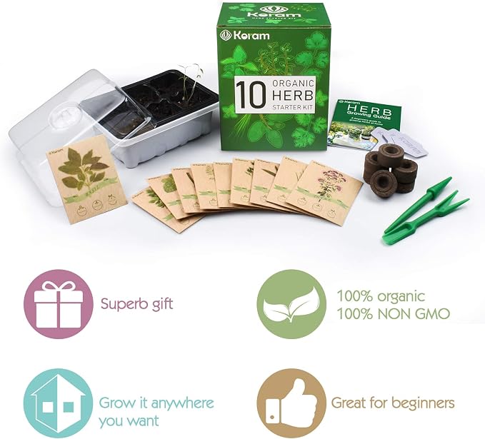KORAM Kit de jardín de hierbas cultivo Set de iniciación de ...