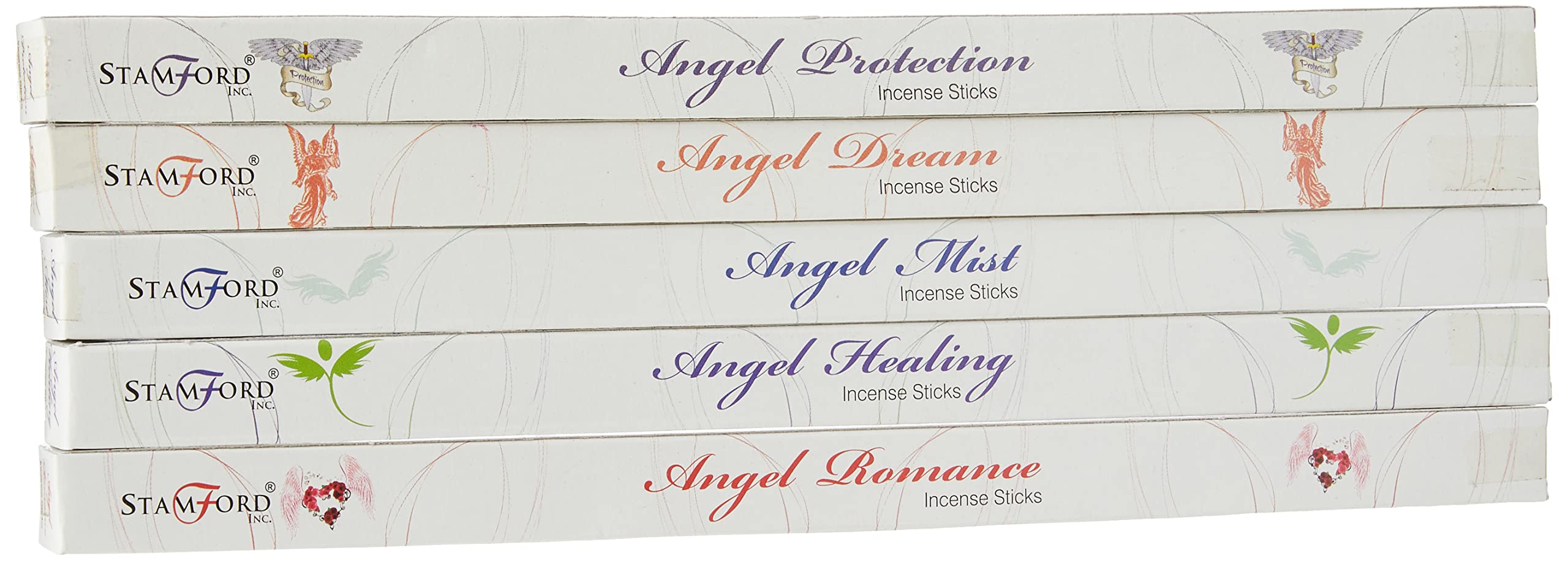 Stamford London 37158 Angel Incense Gift, 6 Packs x 8 Sticks, Black, One Size