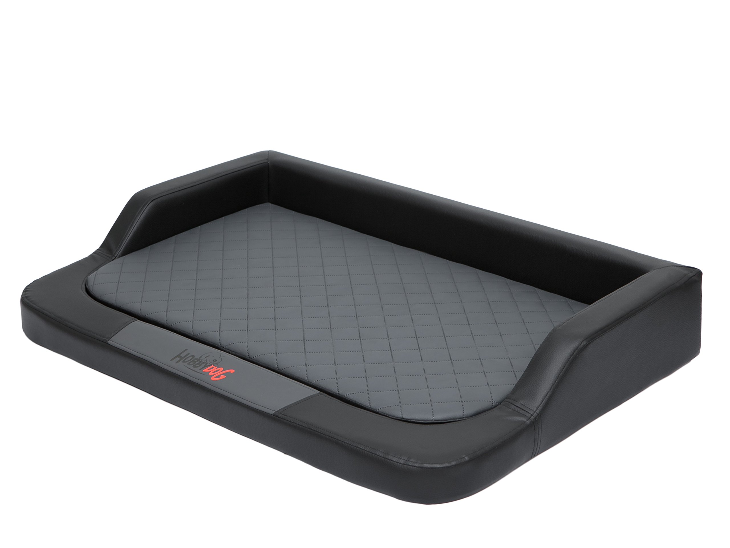 Hobbydog Xl Melczg1 Xl Medico Lux Dog Bed Imitation Leather Black/Grey with Ortopedic Visco Mat XL Black/Grey