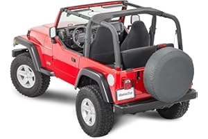 MasterTop Sport Bar Pad Covers, Black Denim - Fits Jeep Wrangler TJ 1997-2002 - UV, Rain and Rip Resisant - Protects Roll Bars from Water, Scratches, and Fading