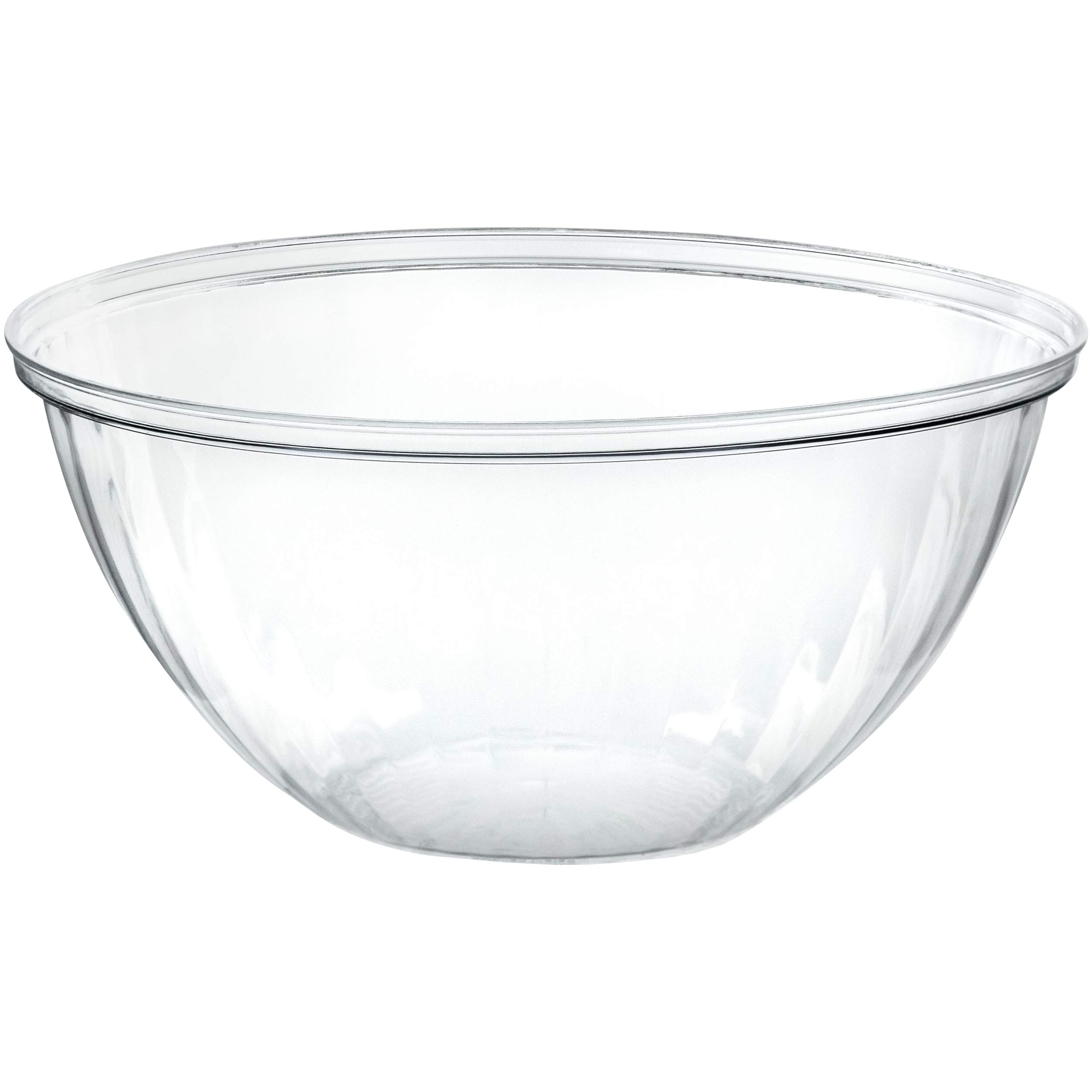 Photo 1 of PLASTICPRO Disposable 150 Ounce Round Crystal Clear Plastic Snack & Salad Bowls - Chip Bowl, Candy Dish alternatives, Pack of 4