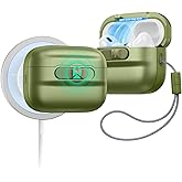 ESR for AirPods Pro 3 Case (2025), Compatible with AirPods Pro 3 (USB-C Cable), MagSafe Ready, Magnetic Lid Lock, Full Drop Protection Cover with Lanyard, Green